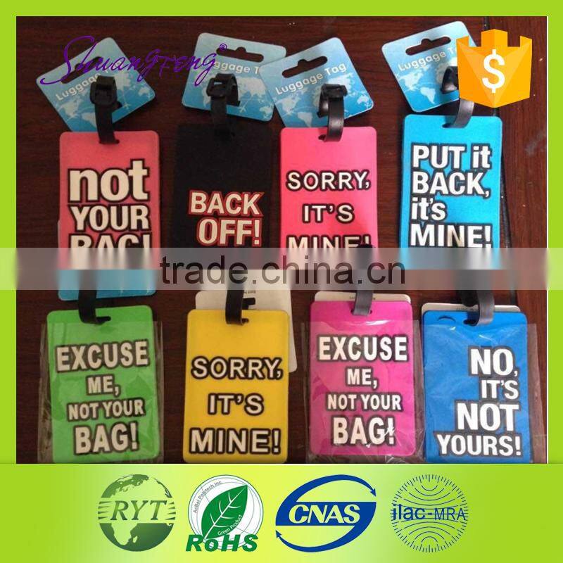 Airplane custom design wholesale pvc luggage tag