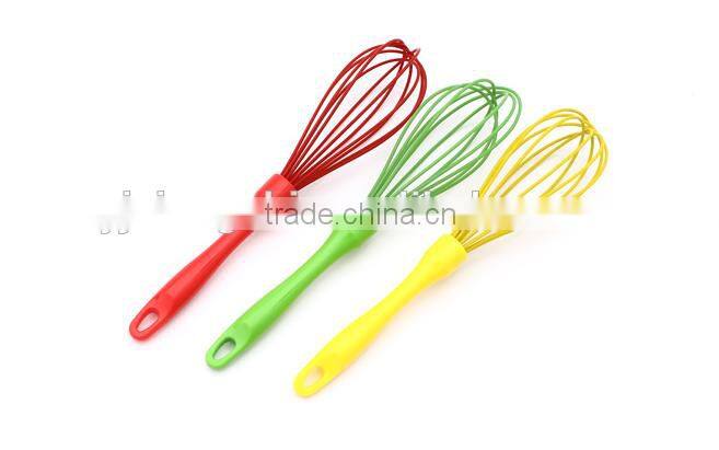 Hot sale colorful silicone whisk with ps handle Silicone Kitchen Utensils for Blending, Whisking, Beating & Stirring