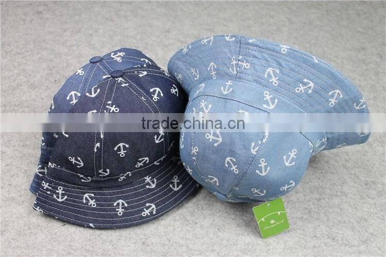 BUKH002D Fashion blue fisherman caps New wide brim bucket hat Camping hiking hat