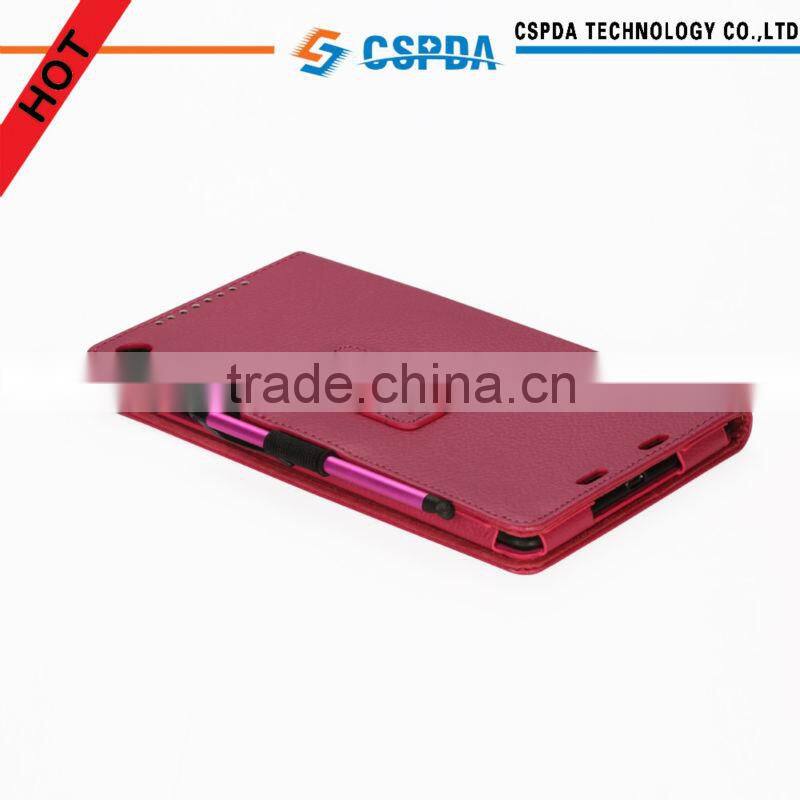 For new google nexus 7 2 purple back stand case cover , hand strap with pen slots