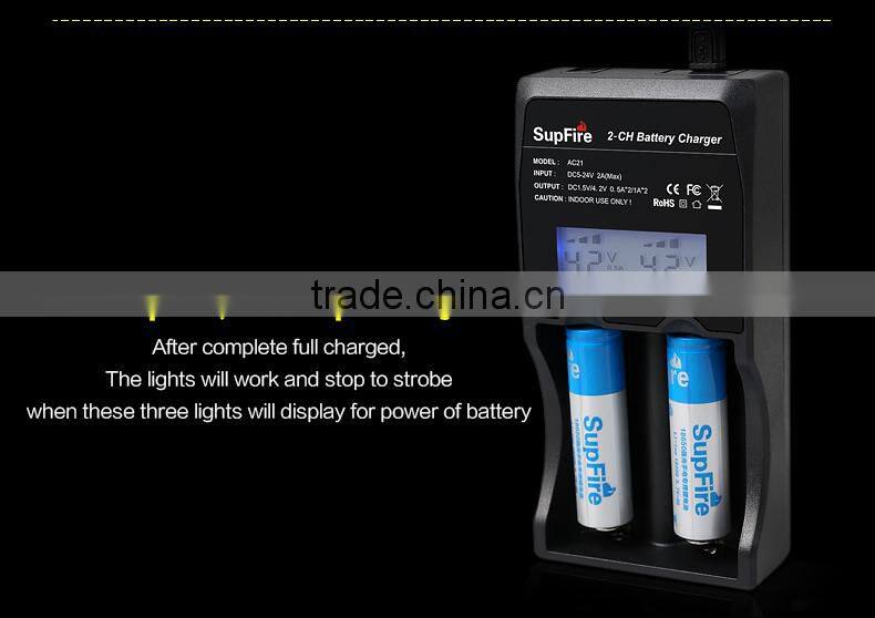 18650 /26650/16340 battery dual slots chareger with HD LCD display