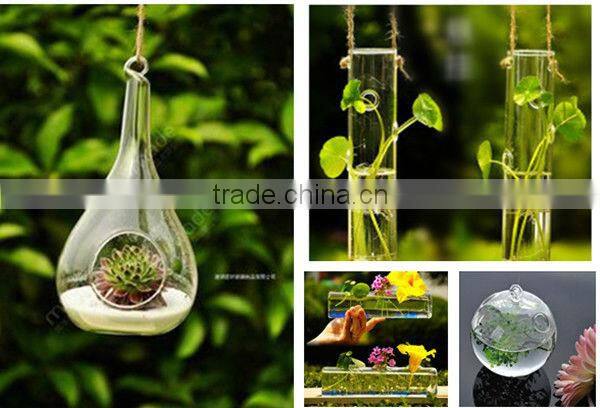 Fashion Hanging Water Drop Shaped Glass Vase For Home&Wedding Decoration, Garden Ornament