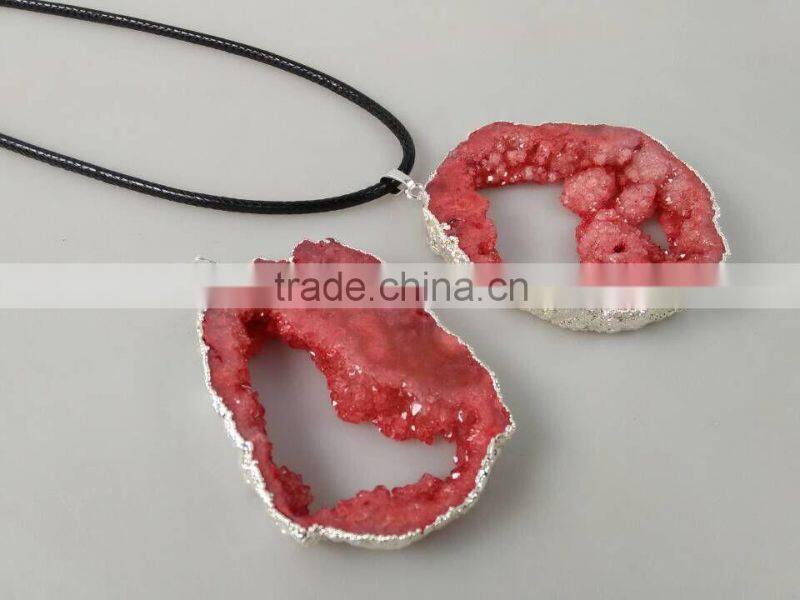 In stock druzy stone wholesale gold plated Druzy /Drusy Quartz for Pendant Jewelry