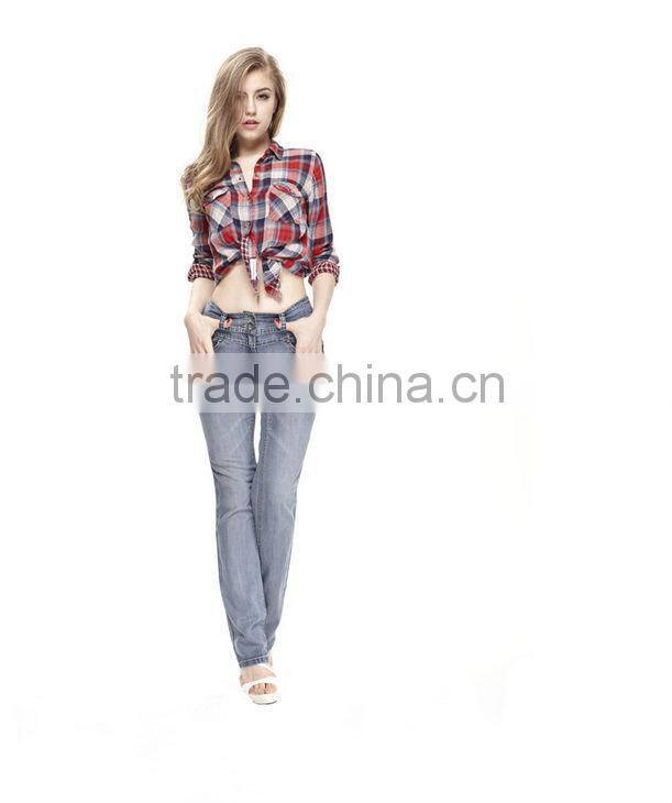 Best selling ladies European style straigt hot pants women jeans with relaxed fit/wide leg latest design denim trousers