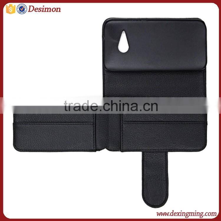 China manufacturer Magnet book style wallet leather case for HTC One M8 mini