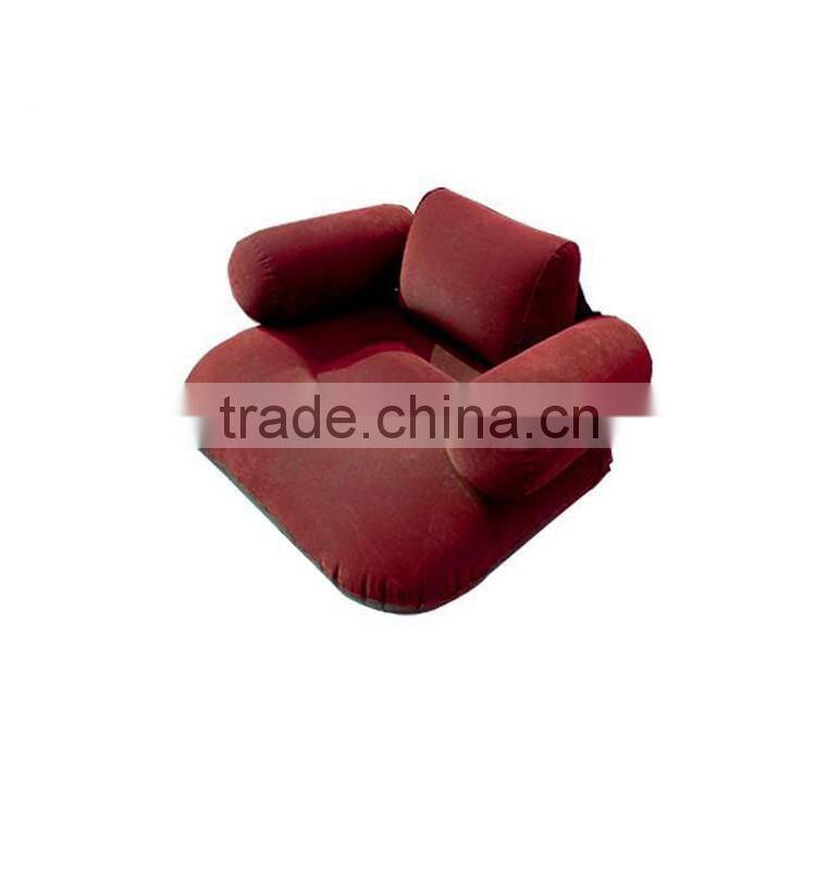 Customized durable inflatable flocked single sofa chair