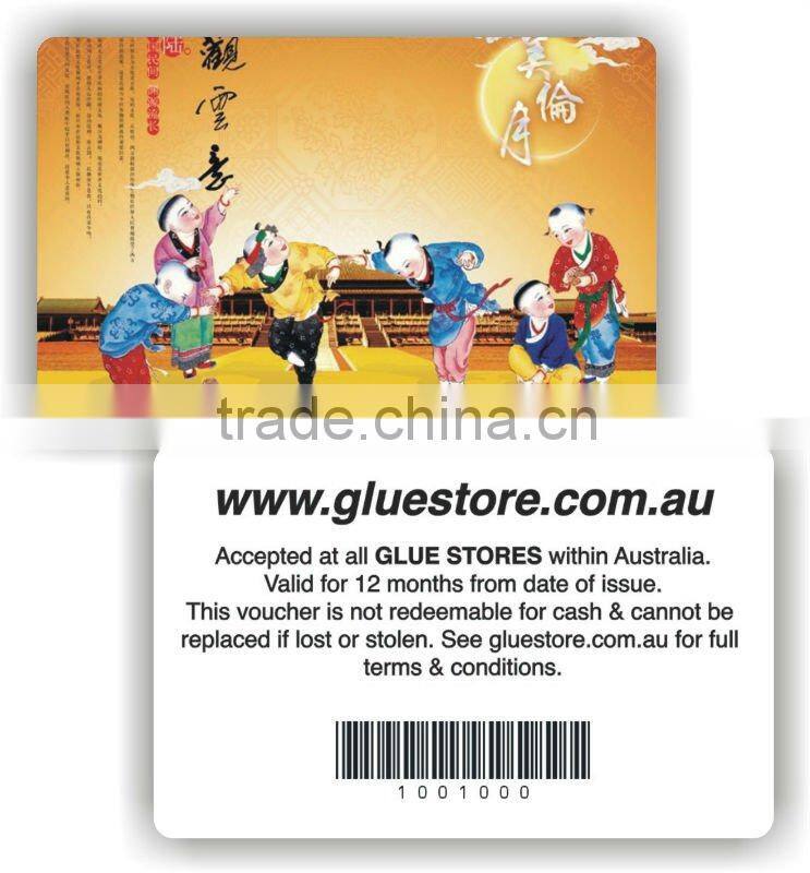 PVC credit card size with barcode