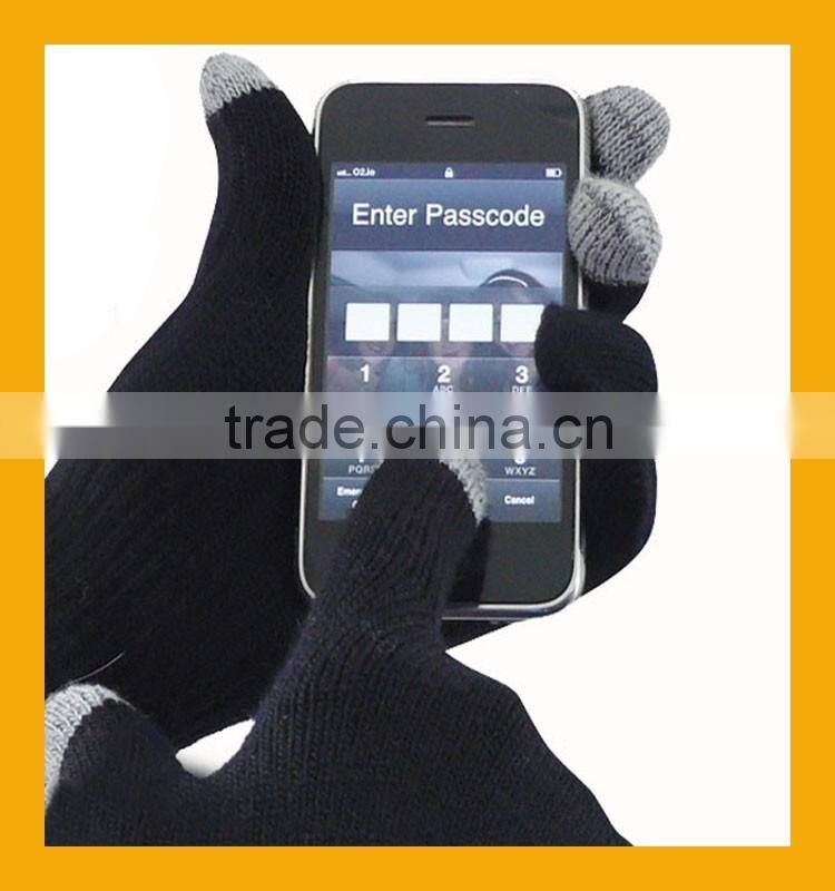 Cheapest Black Acrylic Finger Touch Knit Gloves