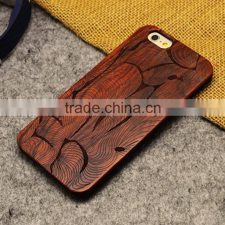 High quality wooden cell phone case for iphone 6s/plus, engraving cell phone case
