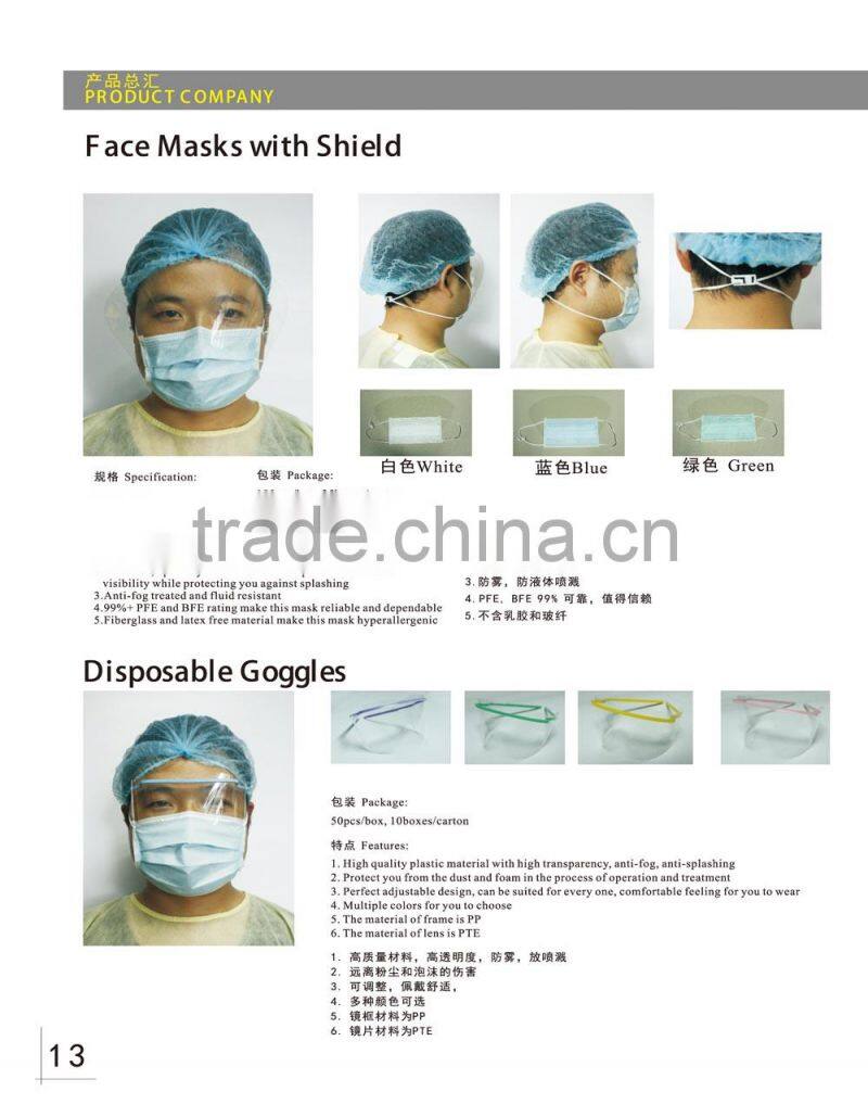 Medical Face masks with eye shield Weini