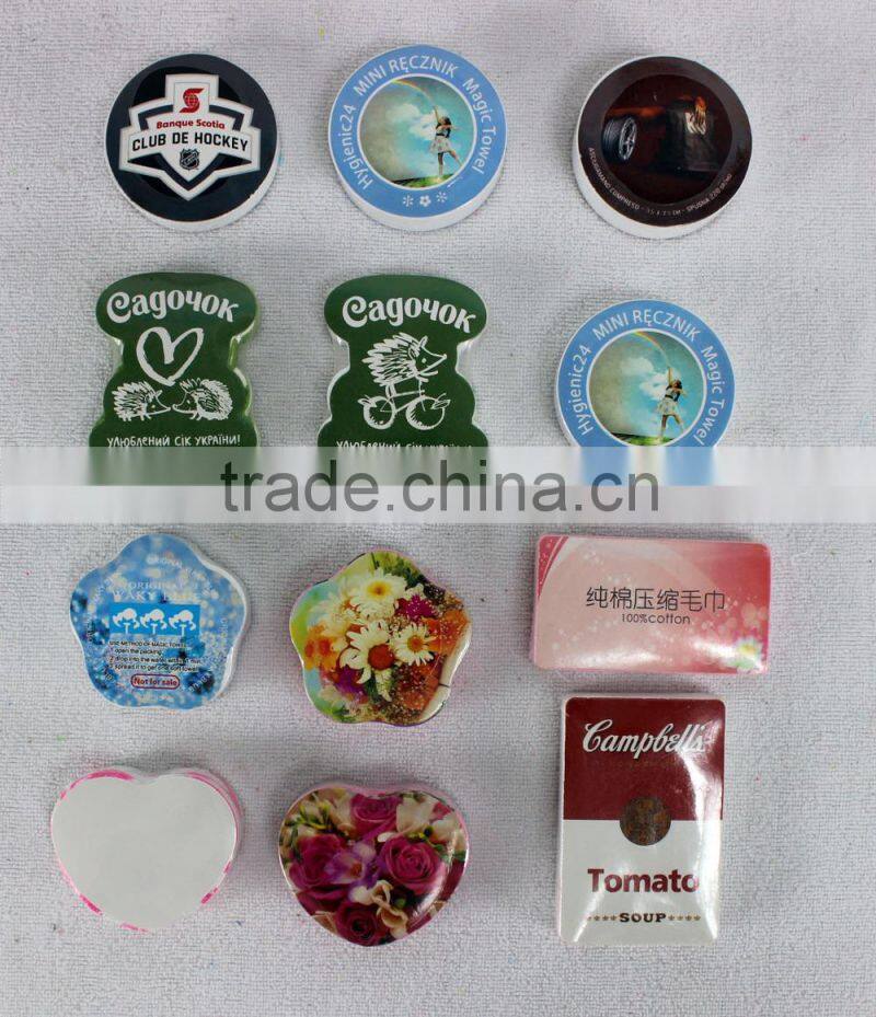 many shapes of compressed towel