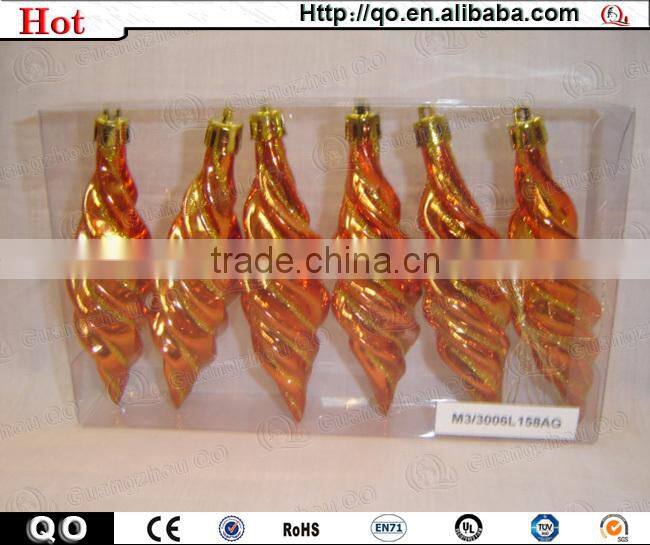 Best selling fashion christmas ornament spiral shape hanging decoration