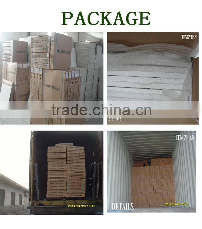 2x2 gypsum ceiling with fiber inside for home decoration