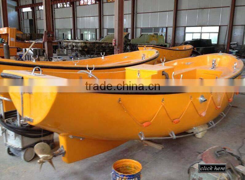 FRP totally enclosed free fall fire-protective lifeboat with davit
