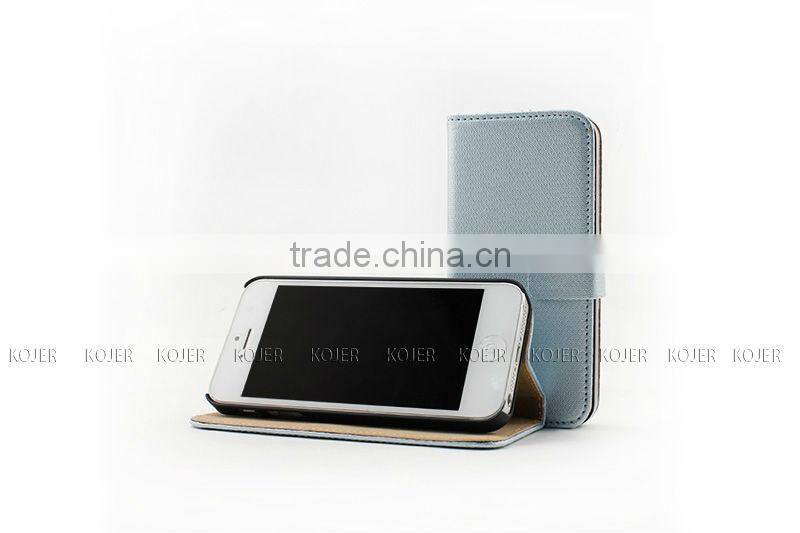 Book Style PU Leather Flip Case for iPhone 5