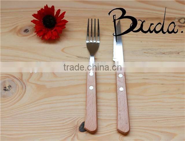 24pcs High quality transparent handle Knife Fork Spoon set tableware BD-T3232