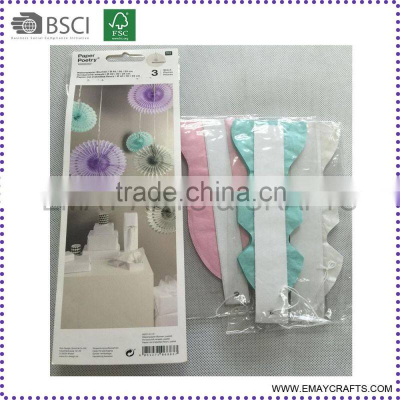 christmas gift die-cut paper fans home decor made in china