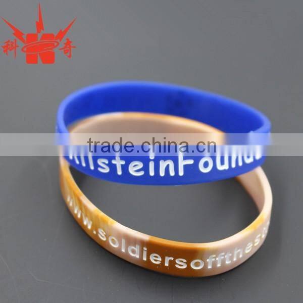 Fashionable charm bracelet/blue uv silicone bracelets with business logo