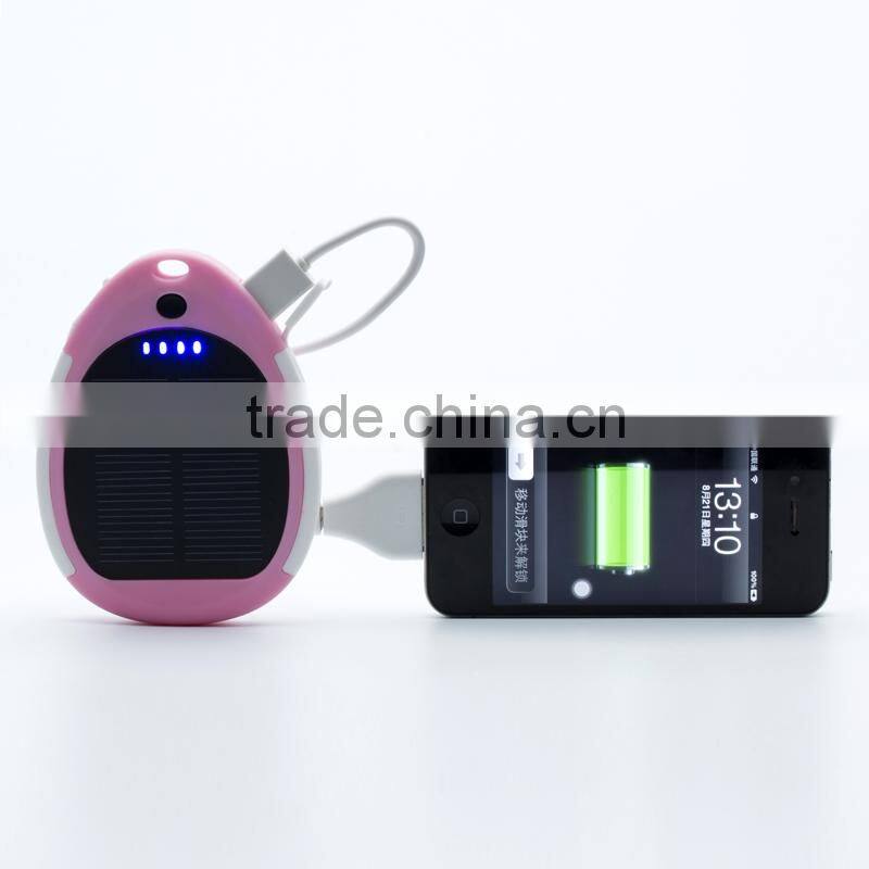 Universal Portable solar power bank with 3000mAh/mobile power bank/Promotional gift power bank