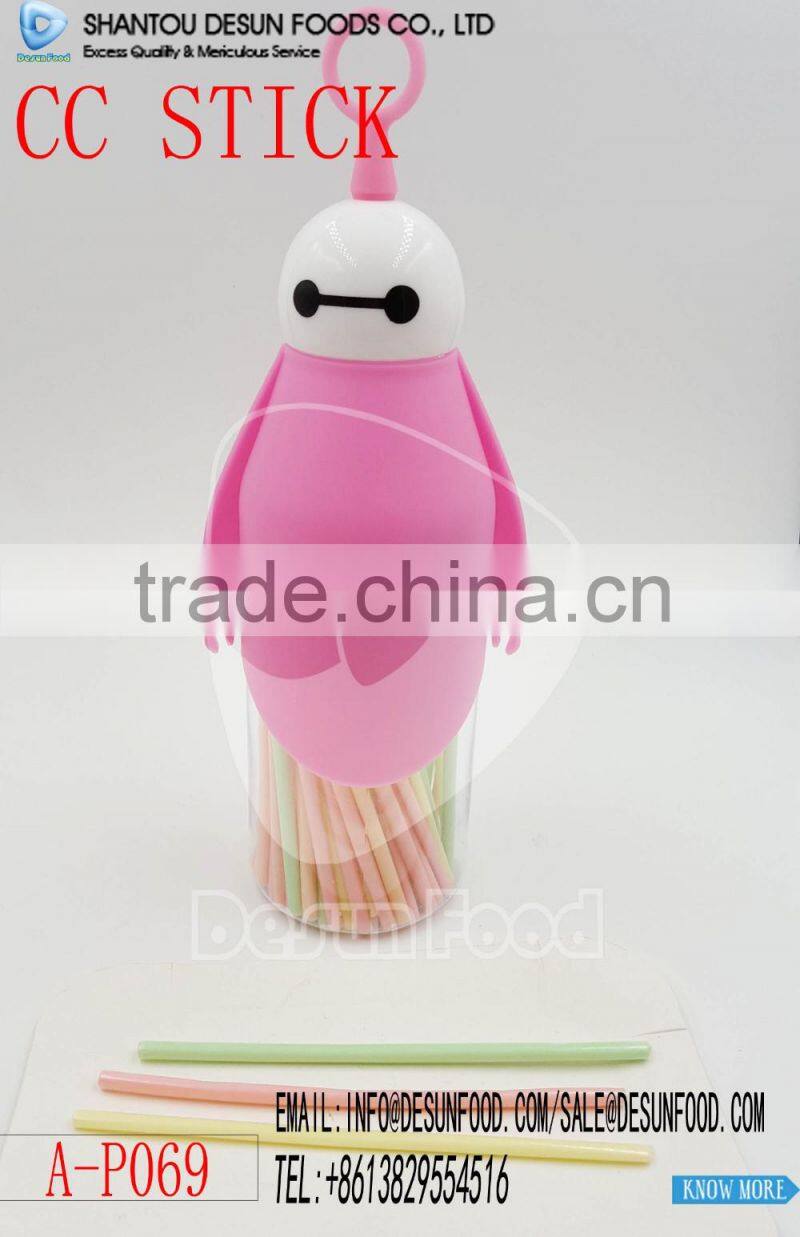 CC stick candy in colorful baymax bottle