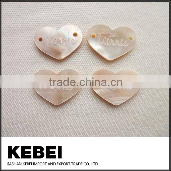 Custom carving shell button with printing word