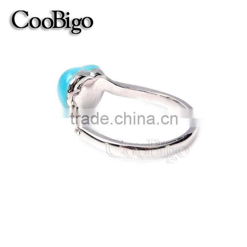 Fashion Jewelry Heart Shape Cat-eye Stone Ring Elegant Ladies Wedding Party Show Gift Dresses Apparel Promotion Accessories