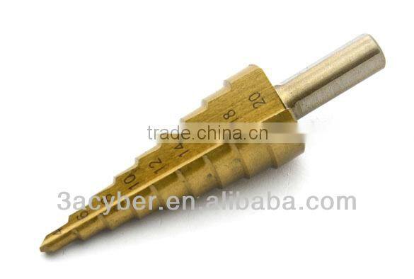 New 3Pcs Large HSS Steel Step Cone Drill Titanium Bits Set Hole 4-12/20/32mm