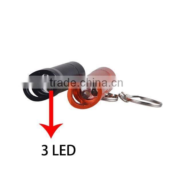 Free printing own logo 3 LEDs bottle opener keychain light promotional keyring gift
