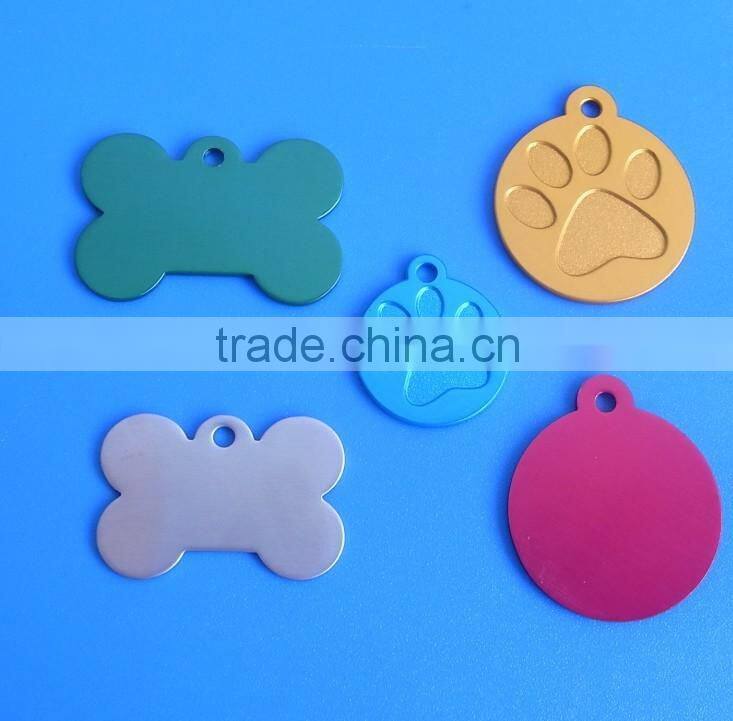 Aluminium heart coloured tags/anodized aluminium dog tag