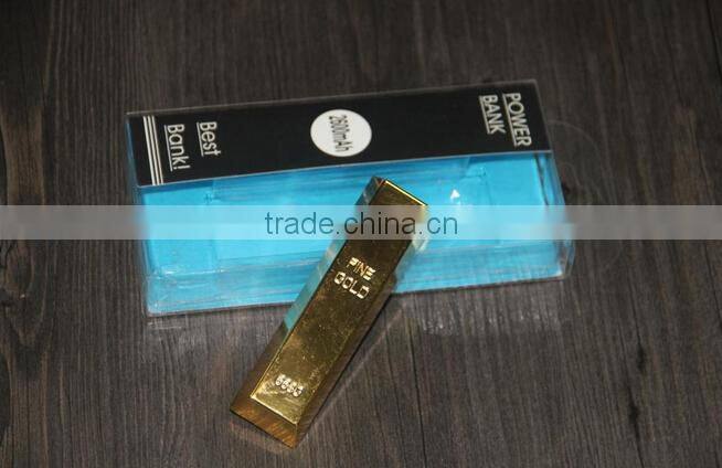 Gold bullion design power bank 2600mah manual for power bank battery charger