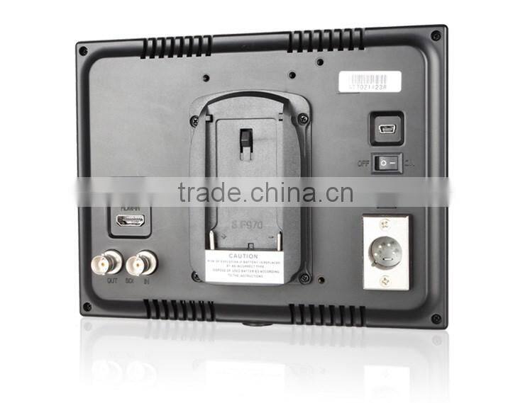 7"broadcast video display HDMI input and output resolution 1024X600 1080p sdi monitor