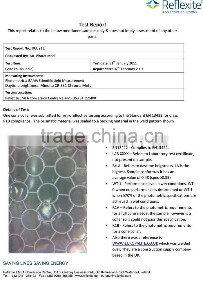 Coloring PE 1 meter refelctive traffic cone collar