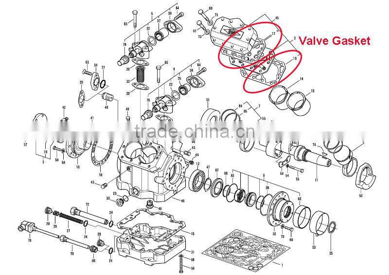 Bus air compressor Bitzer 4TFCY compressor Valve Upper & Lower Gaskets