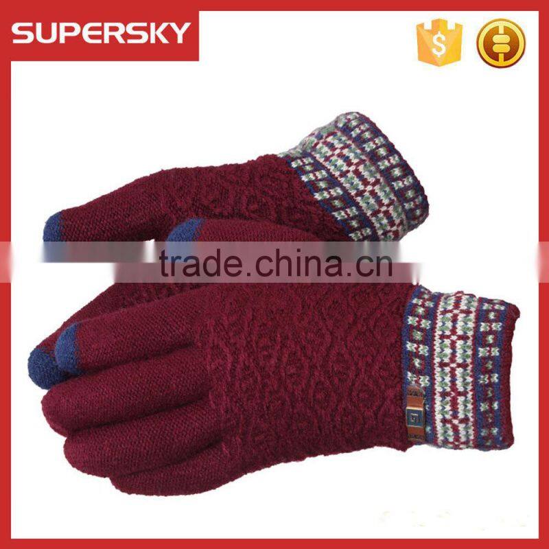 V-356 Plain outdoor crochet winter warmer gloves touch screen gloves magic golves for mobile phone