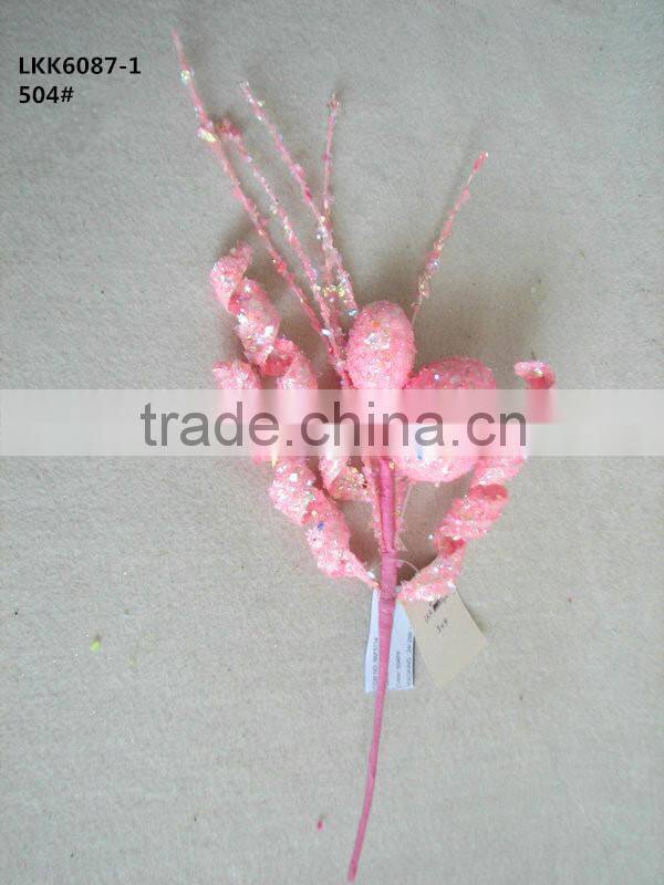 2015 new design artificial flower decorative14"EASTER EGG/CURL PICK house party play decoration ornament