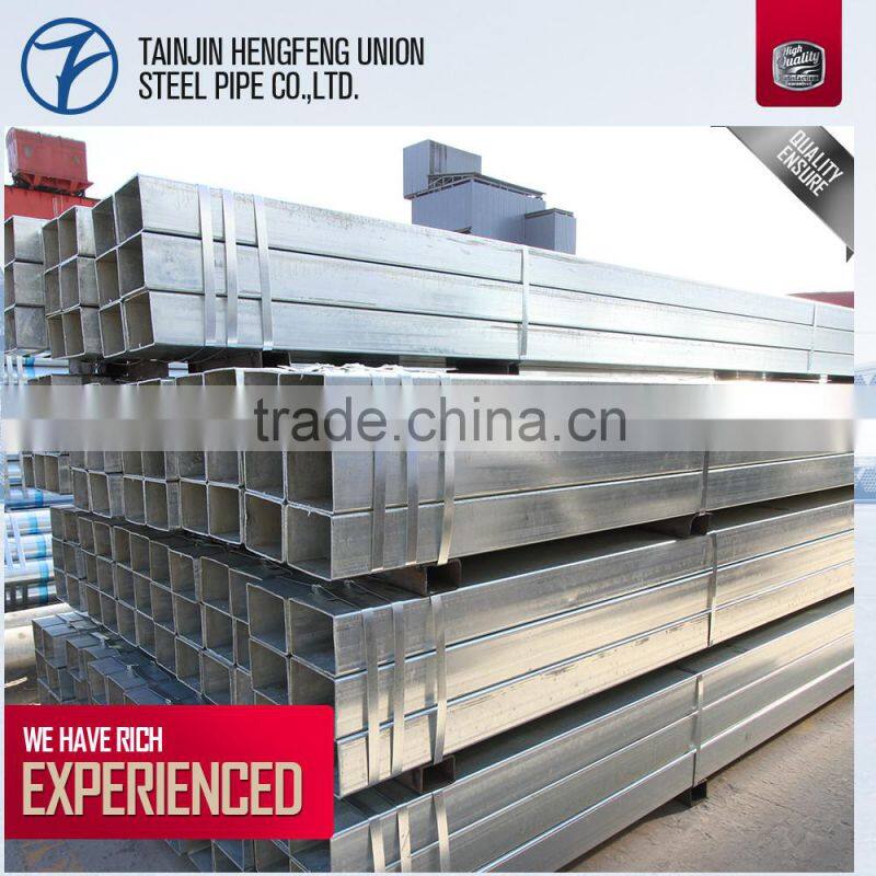 tianjin pre galvanized square steel tube