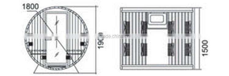 Luxury wooden barrel fashion sauna room