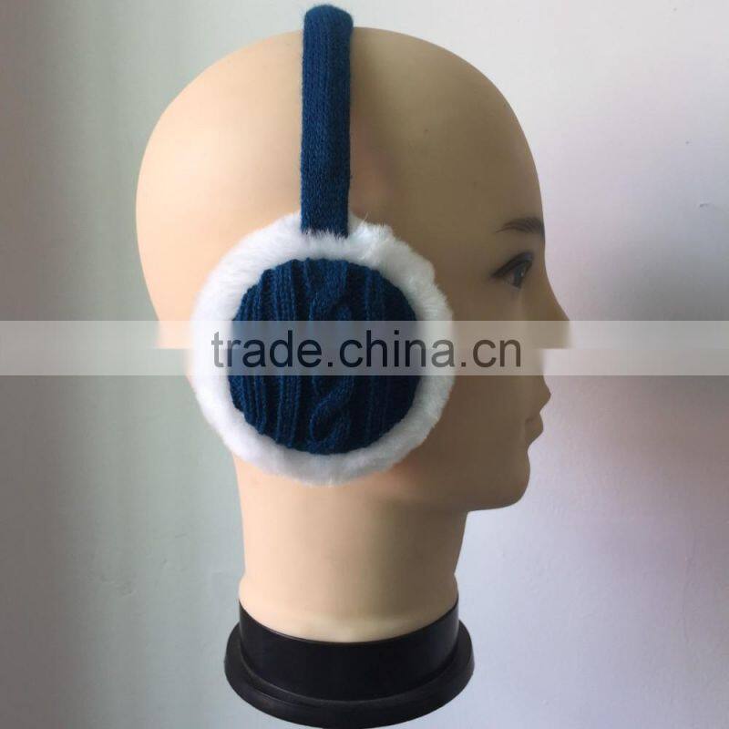 New Arrival unisex geometric pattern earmuffs for Autumn Winter Adjustable knitting Earmuffs