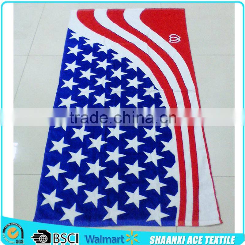2015 super fashion Customized star printed flag beach towel