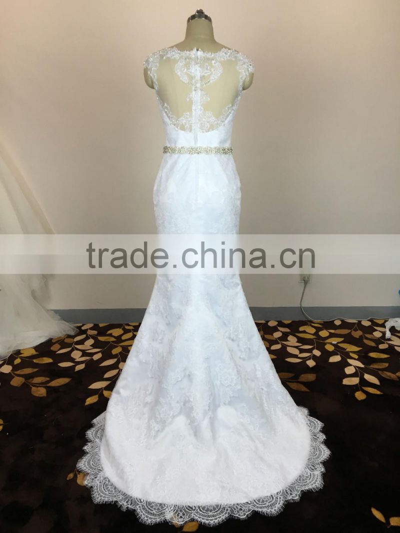 (MY20160602) Lace Mermaid Wedding Dresses With Detachable Train 2016