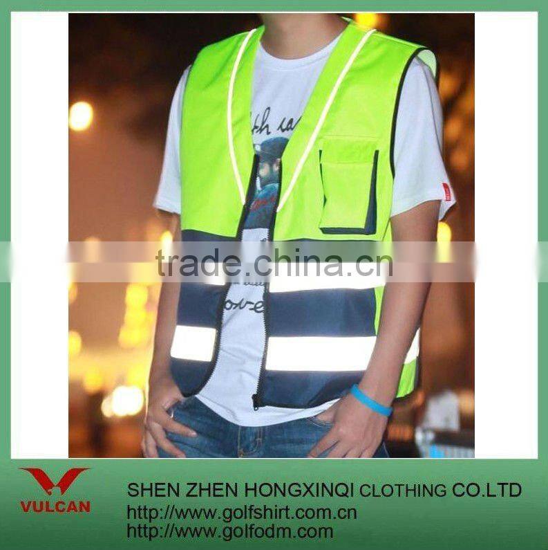 Fluorescence Green reflectitive material workwear vests
