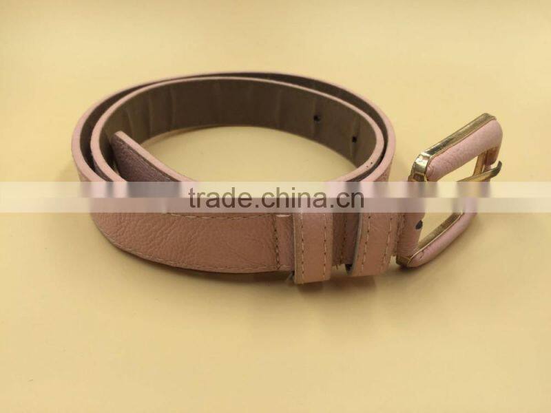 Covered button buckle belt with stitching