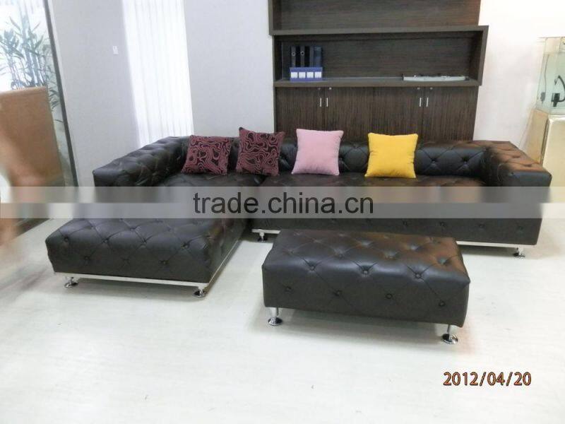 Luxury high end leather corner sofa (NY1687)