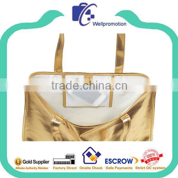 Wellpromotion branded design Shinny satin weekend tote bag