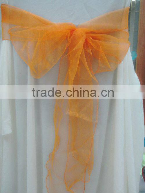 Orange Organza Chair Sashes for bridal