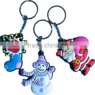 Funny Couple Ice-skating Santa Clause Keychains