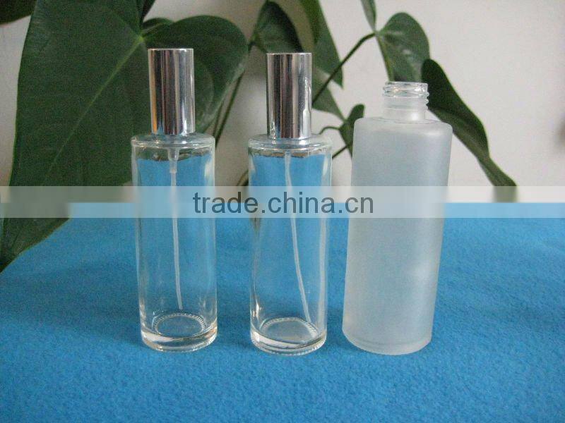 clear or frosted glass cosmetic bottle