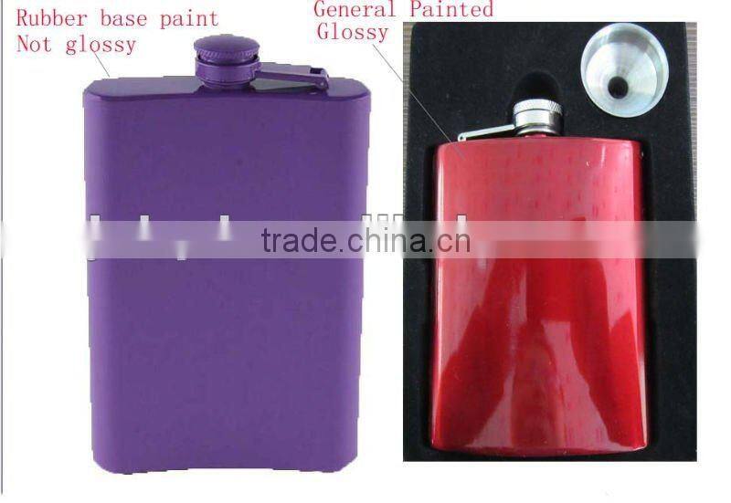 6oz trendy stainless steel painted hip flask and colored hip flask