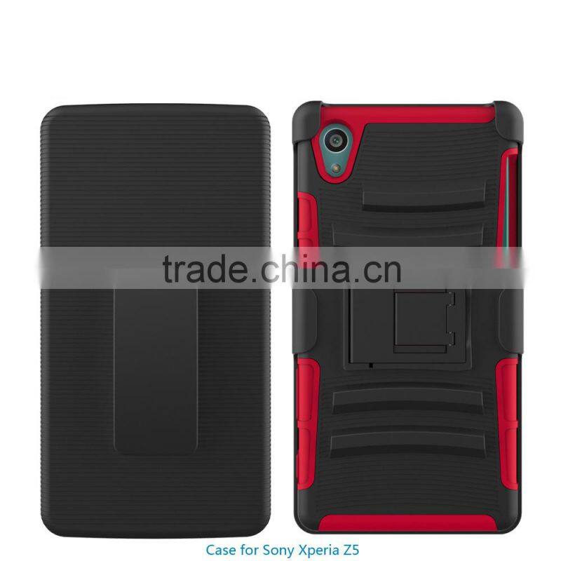 new china products for sale 3 in 1 PC silicone belt clip hard case for sony xperia z5 back case cover china suppliers