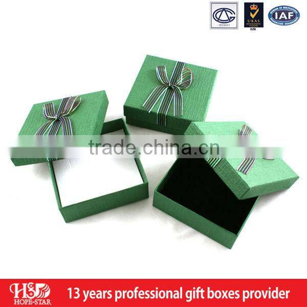 2016 new product pure color square cardboard gift box with ribbon,gift box packaging